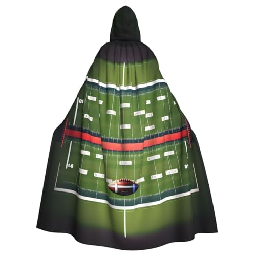 Longyiyi Unisex Roben Capes Adult American Football Field and Ball Print Hooded Cloak for Cosplay Halloween Death Vampire Costumes. von Longyiyi