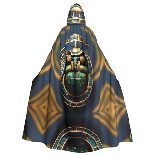 Longyiyi Unisex Roben Capes Erwachsene Ägyptischer Skarabäus Print Kapuzenumhang für Cosplay Halloween Tod Vampir Kostüme von Longyiyi