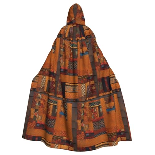 Longyiyi Unisex Roben Capes Erwachsene Afrikanische Textil Patchwork Print Kapuzenumhang für Cosplay Halloween Tod Vampir Kostüme von Longyiyi