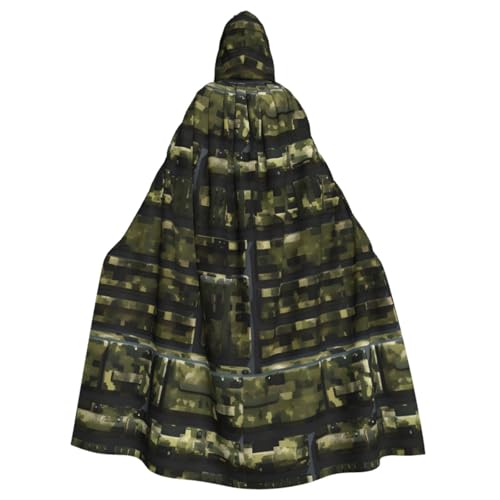 Longyiyi Unisex Roben Capes Erwachsene Armee Digital Camouflage Print Kapuzenumhang für Cosplay Halloween Tod Vampir Kostüme von Longyiyi