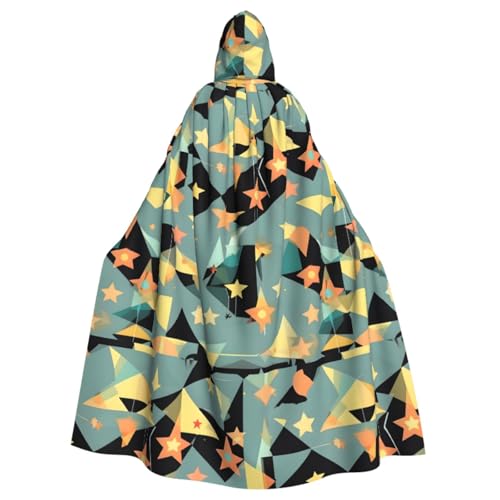 Longyiyi Unisex Roben Capes Erwachsene Atomic Stars Retro Muster Druck Kapuzenumhang für Cosplay Halloween Tod Vampir Kostüme von Longyiyi