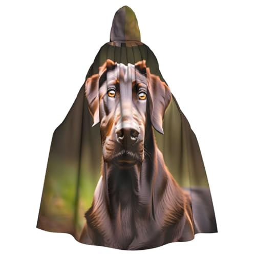 Longyiyi Unisex Roben Capes Erwachsene Braun Labrador Retriever Print Kapuzenumhang für Cosplay Halloween Tod Vampir Kostüme von Longyiyi