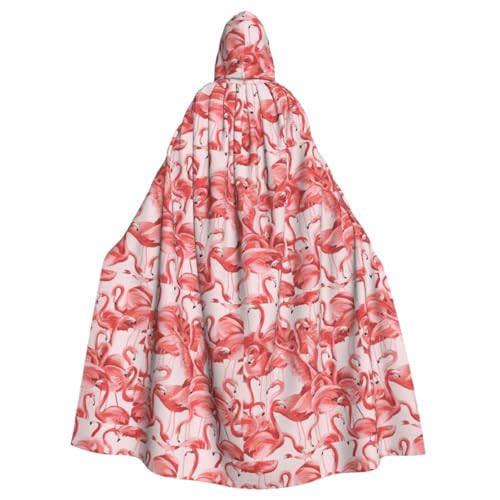 Longyiyi Unisex Roben Capes Erwachsene Flamingo Print Kapuzenumhang für Cosplay Halloween Tod Vampir Kostüme von Longyiyi