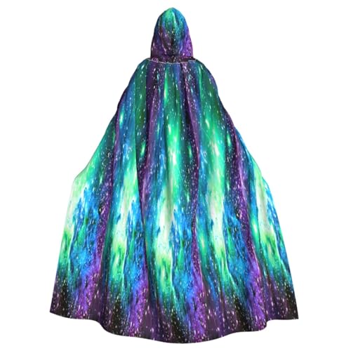 Longyiyi Unisex Roben Capes Erwachsene Grün Blau Lila Galaxie Druck Kapuzenumhang für Cosplay Halloween Tod Vampir Kostüme von Longyiyi