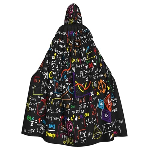 Longyiyi Unisex Roben Capes Erwachsene Mathe-Formel Druck Kapuzenumhang für Cosplay Halloween Tod Vampir Kostüme von Longyiyi