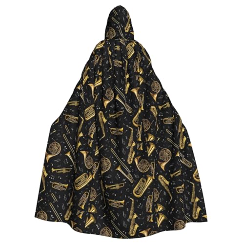 Longyiyi Unisex Roben Capes Erwachsene Musikinstrumente Druck Kapuzenumhang für Cosplay Halloween Tod Vampir Kostüme von Longyiyi