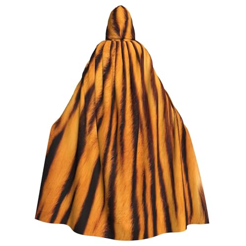 Longyiyi Unisex Roben Capes Erwachsene Tiger Streifen Muster Druck Kapuzenumhang für Cosplay Halloween Tod Vampir Kostüme von Longyiyi