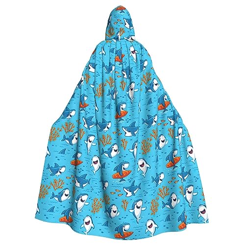 Longyiyi Unisex Roben Capes Erwachsene Unterwasserwal-Druck Kapuzenumhang für Cosplay Halloween Tod Vampir Kostüme von Longyiyi