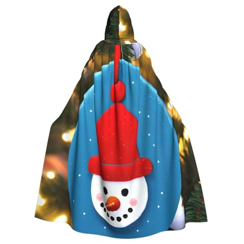 Longyiyi Unisex Roben Capes Erwachsene Weihnachten Karton Schneemann Druck Kapuzenumhang für Cosplay Halloween Tod Vampir Kostüme von Longyiyi