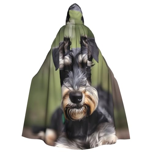 Longzehao Uni Bademäntel, Umhang für Erwachsene, entzückender Schnauzer-Druck, Kapuzenumhang für Cosplay, Halloween, Karneval, Kostüme von Longzehao