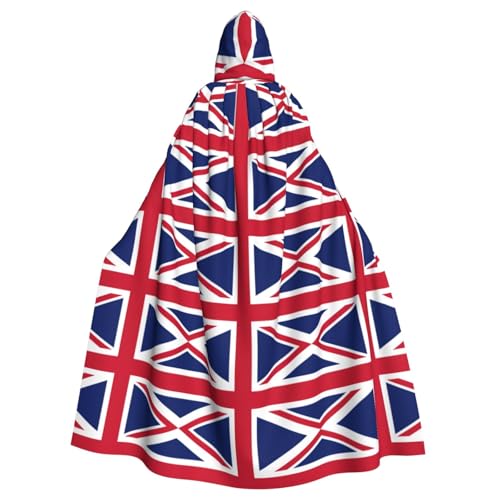 Longzehao Uni Bademäntel Capes Erwachsene Flagge Britische Print Kapuzenmantel Cosplay Halloween Karnevalskostüme von Longzehao