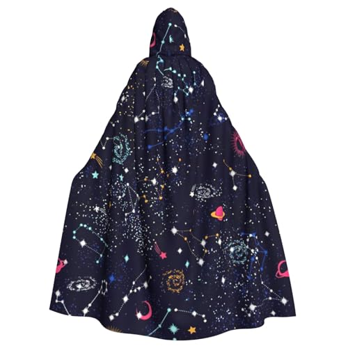 Longzehao Uni Bademäntel Mäntel Erwachsene Sterne Konstellation Karte Druck Kapuze Mantel Cosplay Halloween Karneval Kostüme von Longzehao