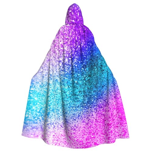 Longzehao Uni Roben Capes Erwachsene Glitzer Pailletten Fleck Print Kapuze Mantel für Cosplay Halloween Karneval Kostüme von Longzehao