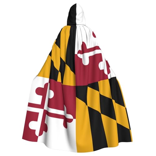 Longzehao Uni Roben Capes Erwachsene Maryland Stand Flagge Print Kapuze Mantel für Cosplay Halloween Karneval Kostüme von Longzehao