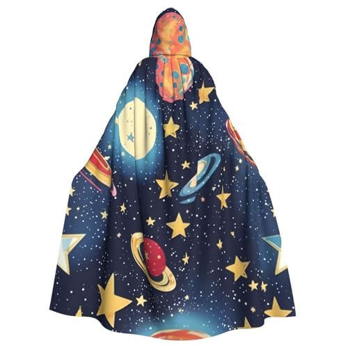 Longzehao Uni Roben Capes Erwachsene Sternenhimmel Universum Weltraum Druck Kapuzenumhang für Cosplay Halloween Karneval Kostüme von Longzehao