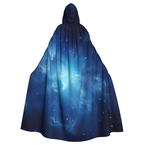 Longzehao Uni Roben Umhänge Erwachsene Blau Galaxy2 Print Kapuze Mantel für Cosplay Halloween Karneval Kostüme von Longzehao