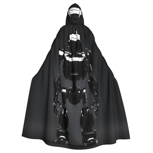 Longzehao Uni Roben Umhänge Erwachsene Schwarze Roboter Print Kapuze Mantel für Cosplay Halloween Karneval Kostüme von Longzehao