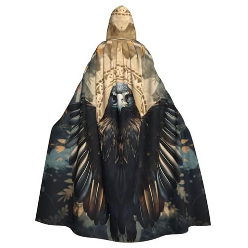 Longzehao Uni Roben Umhänge Erwachsene Vogel Muster 1 Print Kapuze Mantel für Cosplay Halloween Karneval Kostüme von Longzehao