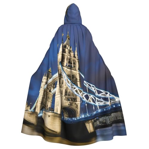 Uni Roben Capes Erwachsene Tower Bridge in London Print Kapuzenumhang für Cosplay Halloween Karneval Kostüme von Longzehao