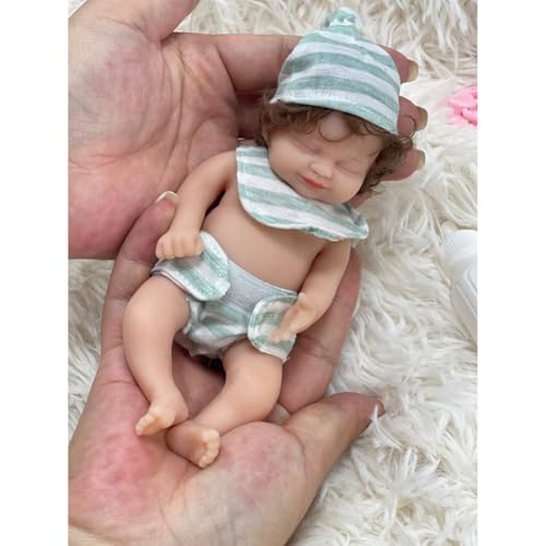 Lonian 7 Zoll Mini Vollbaby Puppe Silikon Puppe Kleine Realistische Miniatur Baby Puppen Silikon Ganzkörper Stress Relief Puppen von Lonian