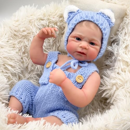 Lonian Adorable Voll Silikon Vinyl Körper Reborn Baby Mädchen Puppe mit Hand Zeichnung Haar - 19 Zoll (A) von Lonian