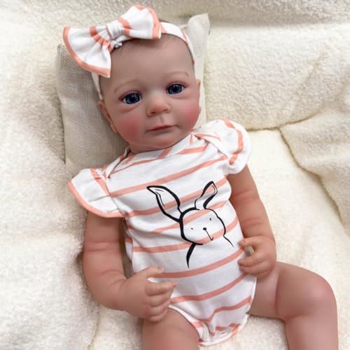 Lonian Adorable Voll Silikon Vinyl Körper Reborn Baby Mädchen Puppe mit Hand Zeichnung Haar - 19 Zoll (C) von Lonian