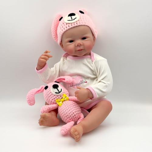 Lonian Adorable Voll Silikon Vinyl Körper Reborn Baby Mädchen Puppe mit Hand Zeichnung Haar - 19 Zoll (E) von Lonian