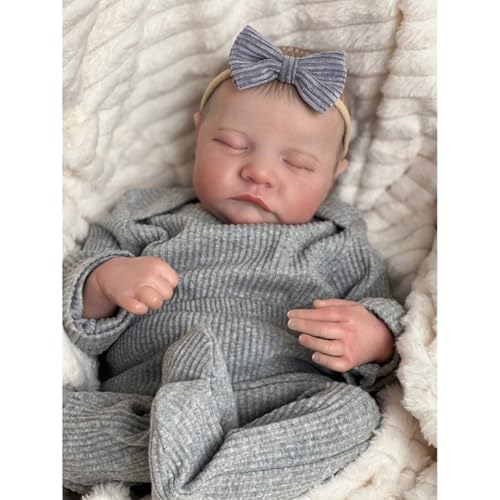 Lonian Reborn Baby Puppen 20 Zoll lebensechte Baby Puppe Real Life Baby Puppen, die wirklich weich Aussehen schlafend neugeborenes Baby Puppen Rerbon Puppen Vinyl (Körper aus Baumwolle) von Lonian