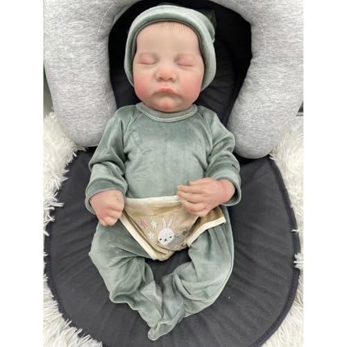 Lonian Reborn-Baby-Puppen Junge 19 Zoll lebensechte Baby-Puppe Real Life Baby-Puppen, die wirklich weich Aussehen schlafende Neugeborene Baby-Puppen Rerbon-Puppen (Body aus Baumwolle) von Lonian