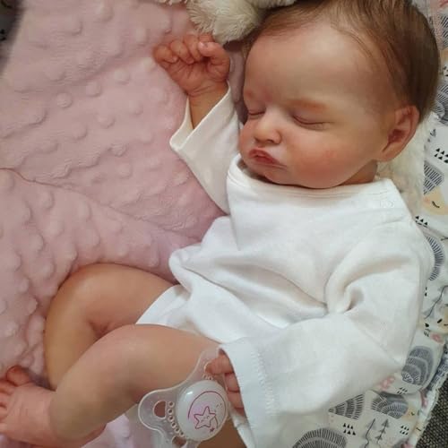 Lonian Reborn-Baby-Puppen Mädchen 18 Zoll lebensechte Baby-Puppe Real Life Baby-Puppen, die wirklich weich Aussehen schlafend neugeborenes Baby Puppen Geschenk Spielzeug (Körper aus Baumwolle) von Lonian