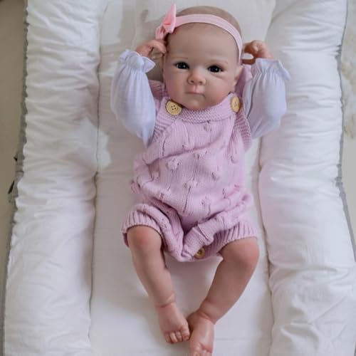 Lonian Reborn Baby Puppen Mädchen - 18-Zoll realistisch-lebensechte Ganzkörper-Vinyl anatomisch korrigieren Real Life Baby Puppen mit Puppen Zubehör für Kinder ab 3 Jahren (D) von Lonian