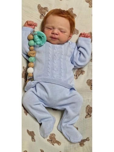 Lonian Reborn Baby Puppen Reborn 19 Zoll 48 cm, die echte Baby-Puppe lebensecht Silikon Vinyl neugeborenen weichen Puppe Kleinkinder Spielzeug für Alter 3 + aussieht (Blau) von Lonian