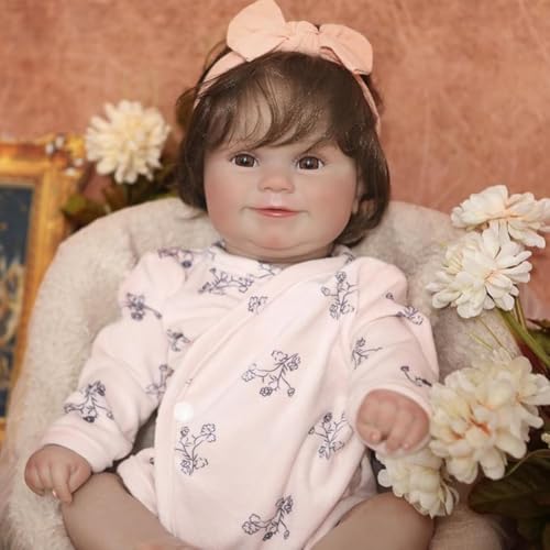 Lonian Reborn Dolls Girl, 18Inch Cute Realistic Baby Doll mit weichem Vinyl Ganzkörper - Newborn Poseable Baby Dolls mit Zubehör für Playtime (Blaue Augen) von Lonian