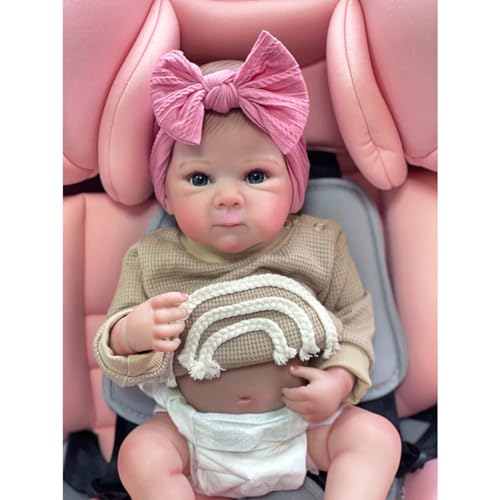 Lonian Reborn-Puppen, Mädchen, realistische Augen, offen, 18 Zoll, 45 cm, Silikon-Babypuppe, die echt aussieht, lebensechte Babypuppe, Neugeborene, echte Puppe mit weichem Körper von Lonian