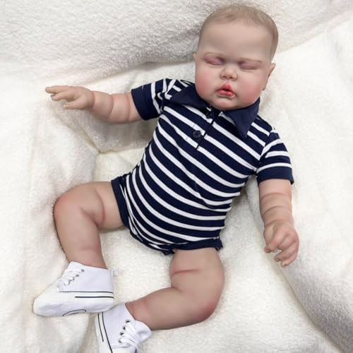 Lonian Reborn Puppen, die realistisch Aussehen 24 "60cm Baby Boy Reborn Baby Puppen Kleinkind Mädchen Puppe mit Schnuller und Flasche (A) von Lonian