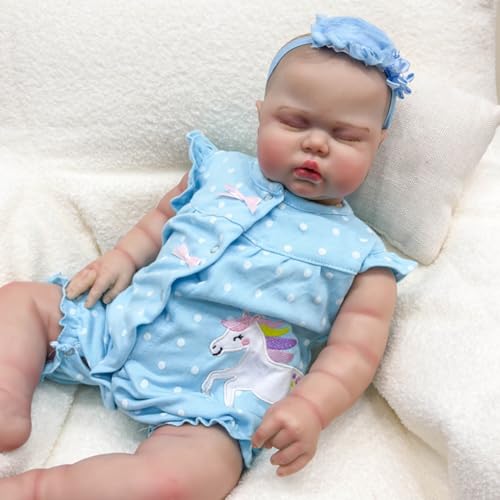 Lonian Reborn Puppen, die realistisch Aussehen 24 "60cm Baby Boy Reborn Baby Puppen Kleinkind Mädchen Puppe mit Schnuller und Flasche (B) von Lonian