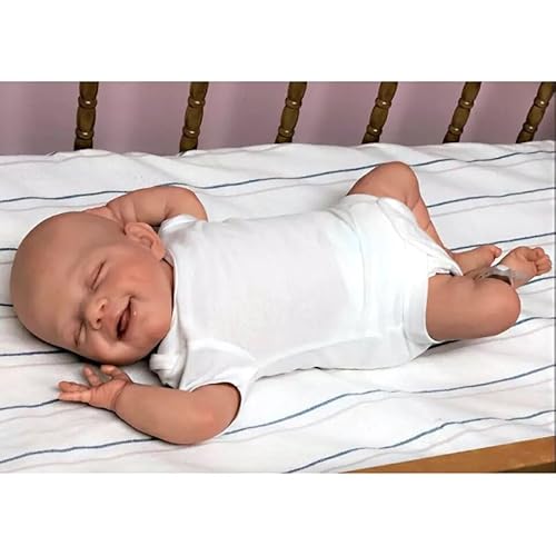 Lonian Reborn Puppen Junge - 19 Zoll handgefertigt waschbar Reborn Babys weiches Vinyl Körper mit anatomisch korrekt, Reborn-Baby-Puppe Sieht aus wie EIN echtes Baby (geschlossene Augen Junge) von Lonian