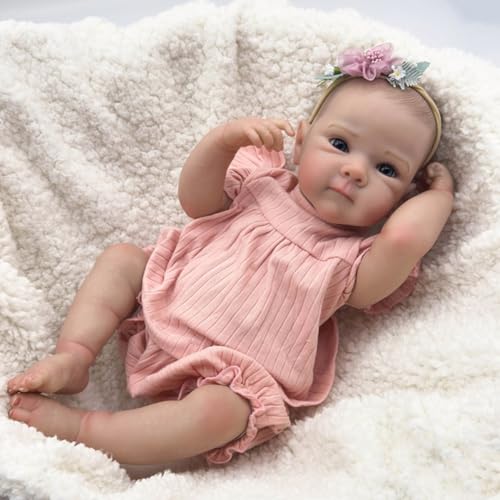 Lonian Reborn Puppen Mädchen - 18 Zoll handgefertigt waschbar Reborn Babys weiches Vinyl Körper mit anatomisch korrekt, Reborn Baby Puppe Sieht aus wie EIN echtes Baby von Lonian