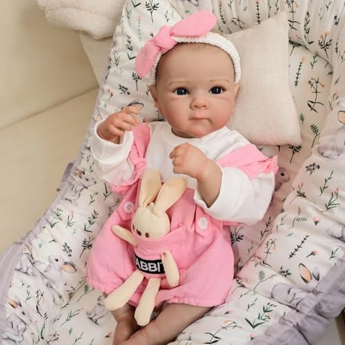 Lonian Reborn Puppen Mädchen - 19 Zoll handgefertigt waschbar Reborn Babys weiches Vinyl Körper mit anatomisch korrekt, Reborn Baby Puppe Sieht aus wie EIN echtes Baby (Braune Augen) von Lonian