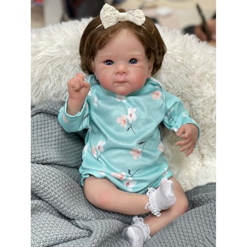 Reborn 18 Zoll Lifelike Baby Dolls, Realistische Neugeborenes Kleinkind Mädchen Puppe für Kinder Alter 3 + (Blaue Augen) von Lonian