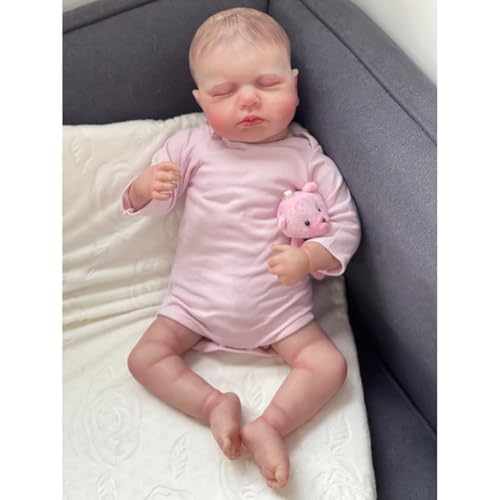 Reborn 19 Zoll Lifelike Baby Sleeping Dolls, Realistische Neugeborenes Kleinkind Mädchen Puppe für Kinder Alter 3 + von Lonian