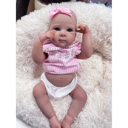 Reborn-Baby-Puppen 18 Zoll Reborn-Puppen Realistische Neugeborenen-Puppen Weicher Körper Poseable Full Vinyl Body Girl Like a Lifelike Baby with Feeding Kit (Betty) von Lonian