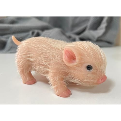 Silikon Schwein Puppe Spielzeug niedlich Miniatur Reborn Tiere Spielzeug interessant voll Silikon Körper Schwein Spielzeug mit Geschenk-Box für Kinder (5 Zoll weißes Schwein) von Lonian