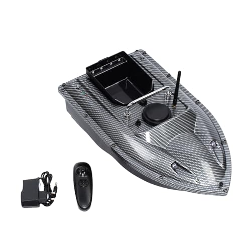 Loohacp Futterboot Angeln, 500m Futterboot Kabellos Fischköder Köderboot mit LED Nachtlicht, 110-240V, 1,5 kg Ladegewicht, 49 * 27 * 16cm Schwarz von Loohacp