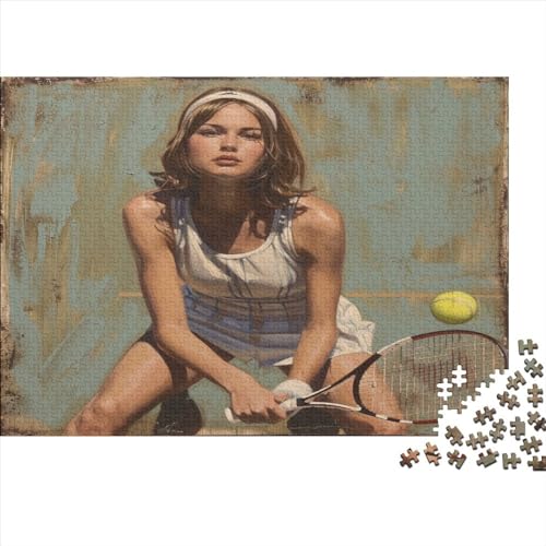 1000 Teile Tennis Player Puzzle Für Erwachsene Und Kinder Ab 14 Jahren Squash Player Puzzles Spielzeug Geschen 1000pcs (75x50cm) von Loommgger