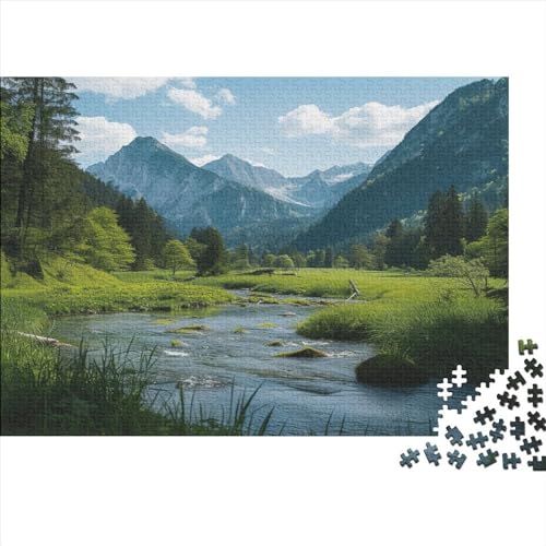 Alpine Landscape 1000-teiliges Hochauflösendes DruckPuzzle 1000 Teile Erwachsene Puzzles Für Erwachsene Lernspiel Herausforderungsspielzeug 1000-teilige Beautiful Alpine Scenery Puzzle 1000pcs (75x50c von Loommgger