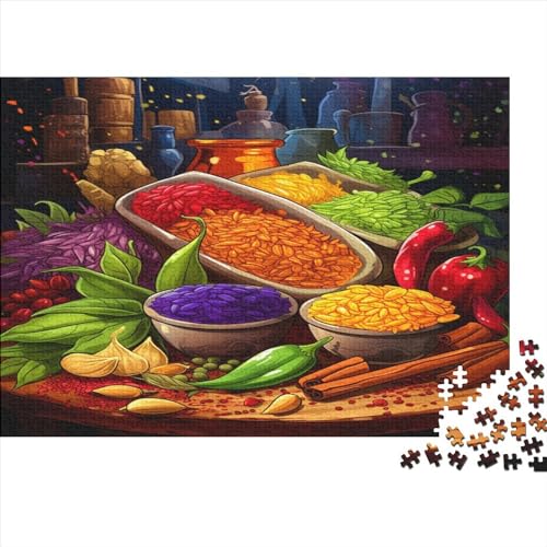 Colourful Spices Puzzles 300 Teile Food of Puzzles Für Erwachsene Lernspiel Herausforderung Spielzeug Puzzles Für Erwachsene Kinder Einzigartiges Geschenk Moderne Wohnkultur 300pcs (40 von Loommgger