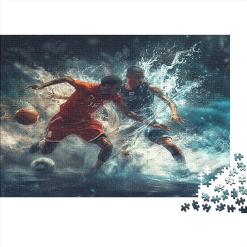 Footballer 1000-teilige Hochauflösendes Druck Football Player Puzzle Für Erwachsene Herausfordernde 1000-teiliges Schwierige Puzzles 1000 Teile Geschenk Für Heimdekoration 1000pcs (75x50cm) von Loommgger