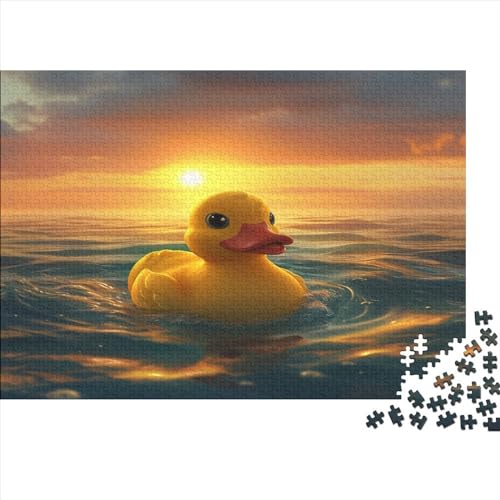 Little Yellow Duck 1000-teilige Hochauflösendes Druck Ruddy Duckling Puzzle Für Erwachsene Herausfordernde 1000-teiliges Schwierige Puzzles 1000 Teile Geschenk Für Heimdekoration 1000pcs (75x50cm) von Loommgger