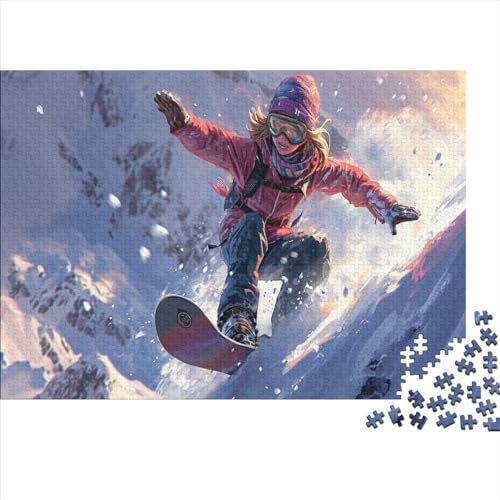Skier 1000 Stück Recycelbare Hochauflösendes Druck Materialien Snowboarder Puzzles Für Erwachsene Puzzlespil 1000 Teile 1000-teiliges Puzzle Lernspiel Geschenk 1000pcs (75x50cm) von Loommgger